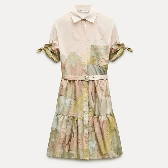 ZARA PRINTED SHORT DRESS - Picture 6 of 10